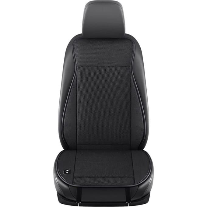 Coussin de siège rafraîchissant, 24V Été Respirant Ventilé Housse de siège avec ventilateurs pour camion, Noir 12V noir