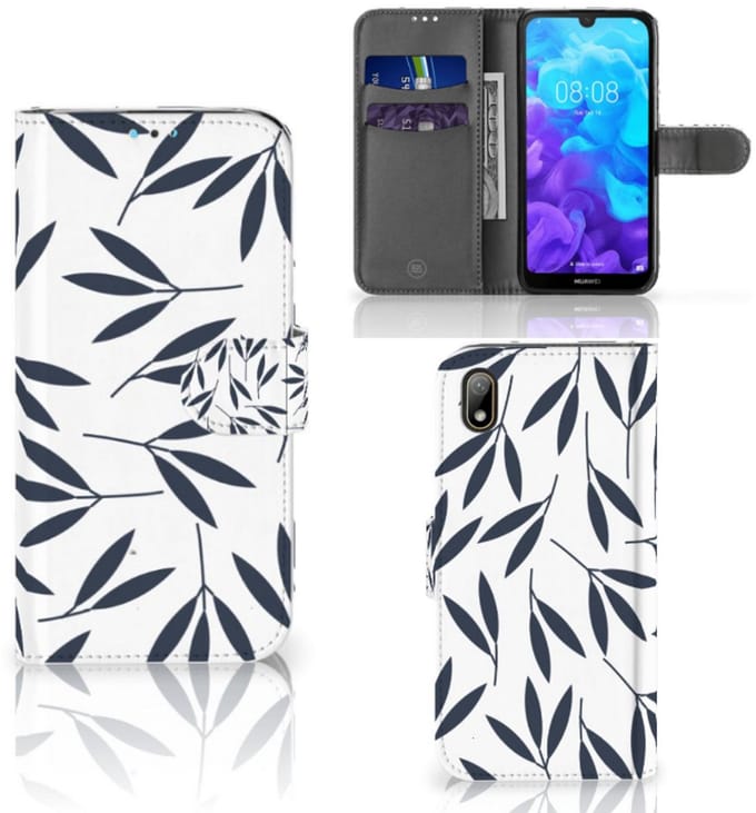 Huawei Y5 (2019) Hoesje Leaves Blue