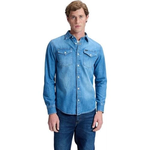 Overhemd Lange Mouw Lee 112376581-BLUE DUSK