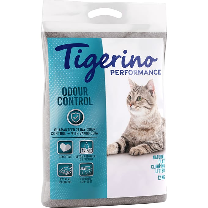 2x12kg Odour Control Parfumvrij Tigerino Performance Kattenbakvulling
