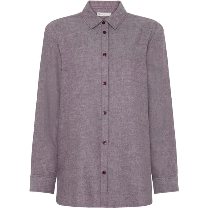 Flanellen blouse met lange mouwen dames KnowledgeCotton Apparel Organic GOTS