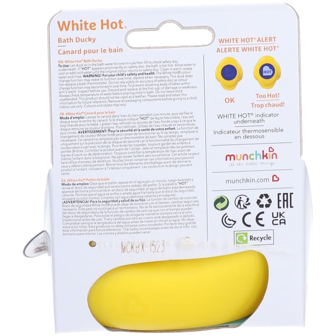 Munchkin White Hot Safety Duck - Badeend met Warmtesensor - Badspeelgoed - Vanaf 0Maanden