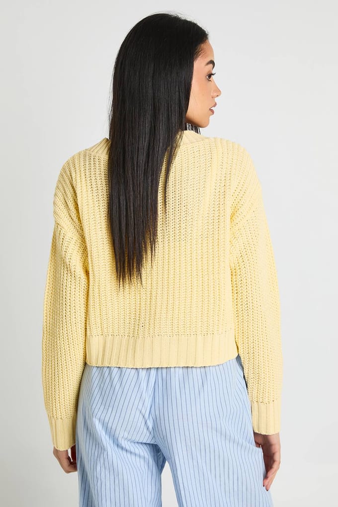 boohoo Dames Doorknoop Crop Vest | Citroen | Maat: Medium