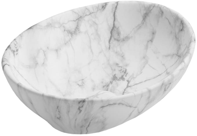 Mexen Elza opbouwwastafel 40 x 33 cm, witte steen - 21014094