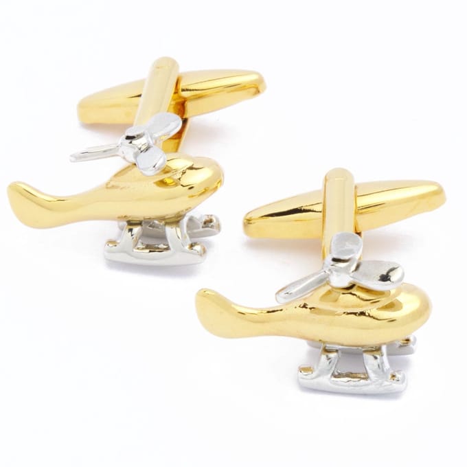 Manchetknopen - Helikopter Goud en Zilver