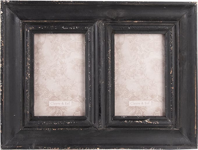 Clayre & Eef Fotolijst 10x15 cm Zwart Hout