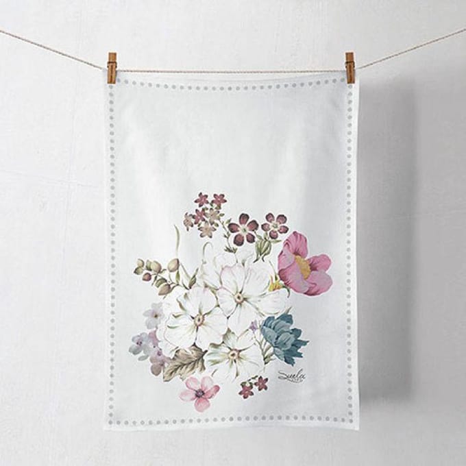Keuken theedoek - bloemen