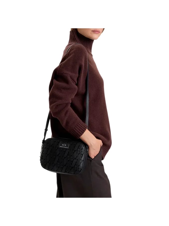 Armani Exchange Kleine Crossbodytas / Schoudertas Dames - Silvye - Logo Print - Zwart