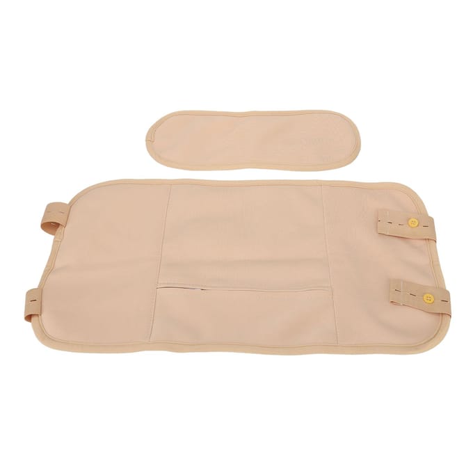 Ricinusolie Pakking Kit Herbruikbare Zachte Verstelbare Ricinusolie Nek Taille Wrap voor Insomnia Lever beige