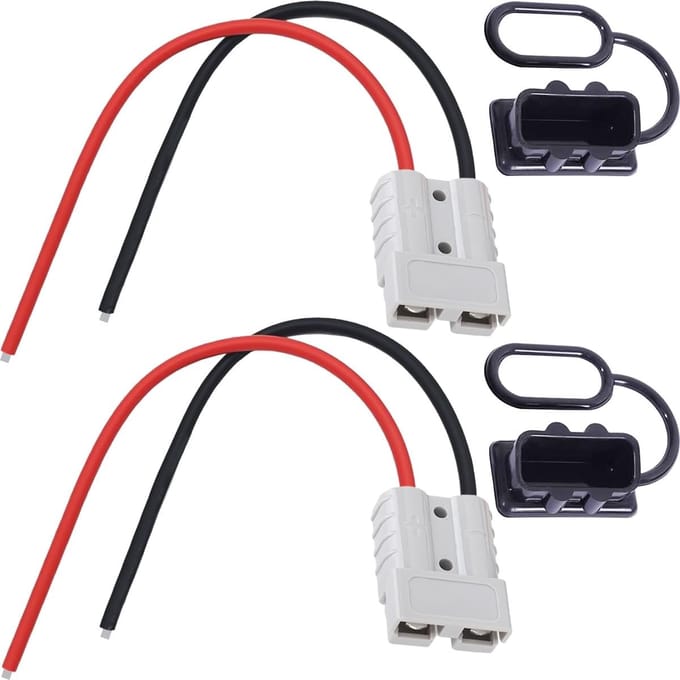 Zware Accukabel Set 50A Voor Heftruck & Trailerlier - 10 AWG Silicone Kabel 60 cm