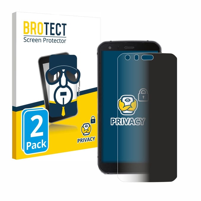 BROTECT - privacy screenprotector voor Caterpillar Cat S62 Pro - Folie Beschermfolie Blauwlichtfilter 2 Stuks