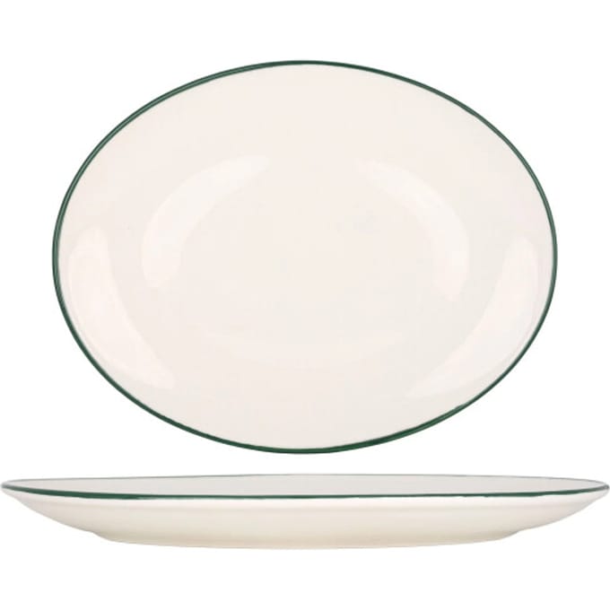 Rinart Serveerschaal - Green Edge - Porselein - 36 cm - set van 2