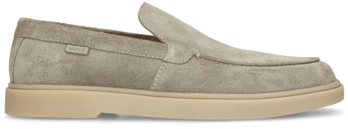 Manfield - Heren - Groene suède loafers - Maat 45