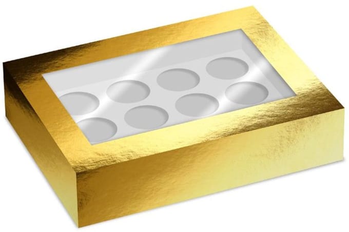 Simply Making Cupcake Box Venster Goud Metallic 12 pk/2