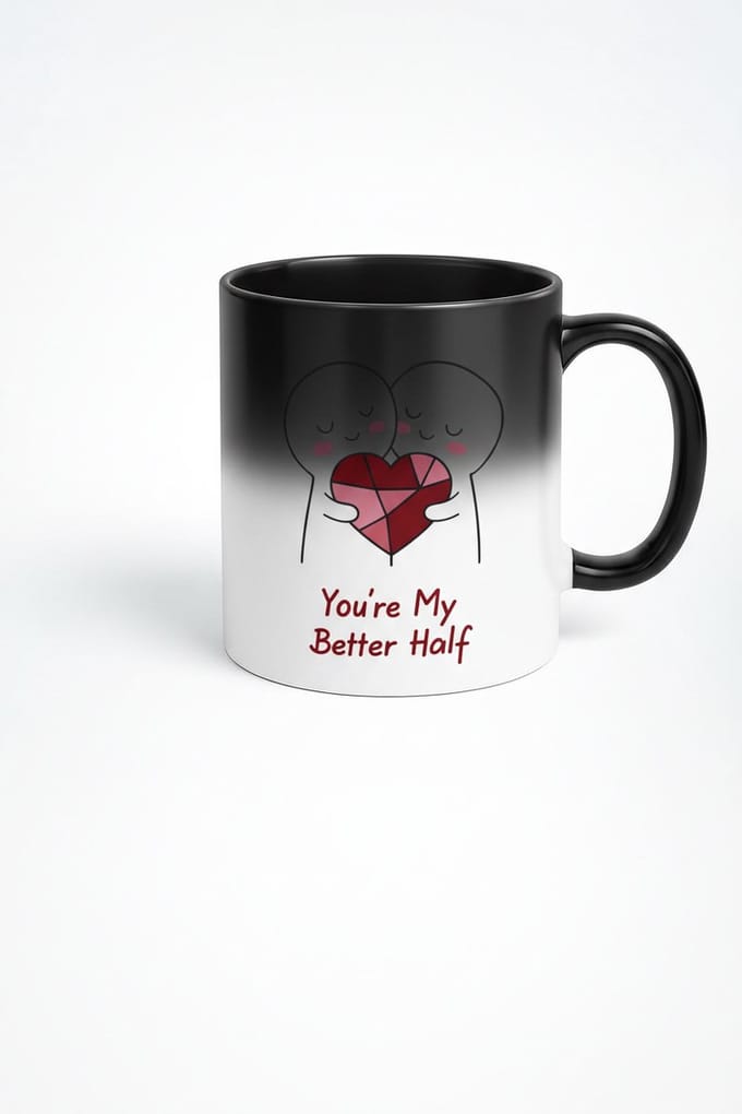 Black Magic Mok Liefde 'You're My Better Half' - Romantisch Cadeau Met Hart