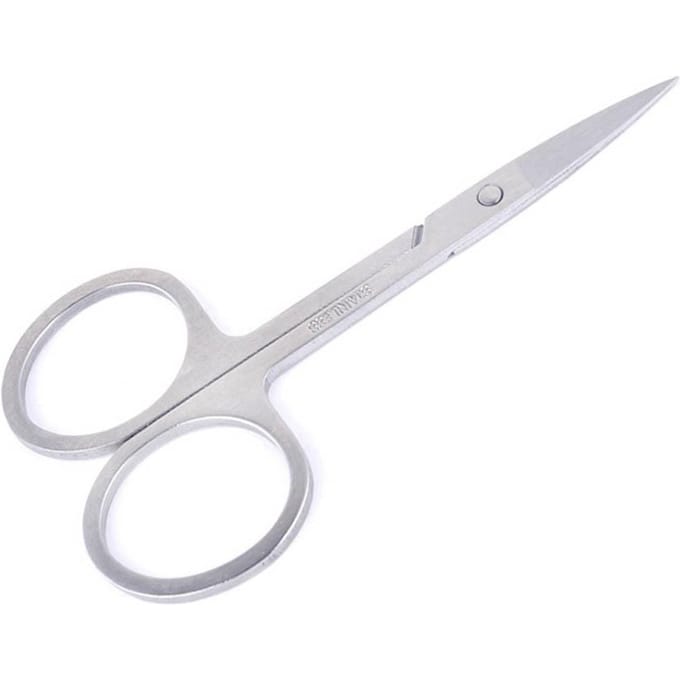 Ciseaux à poils faciaux en acier inoxydable, coupe-cils et sourcils, outil de maquillage white