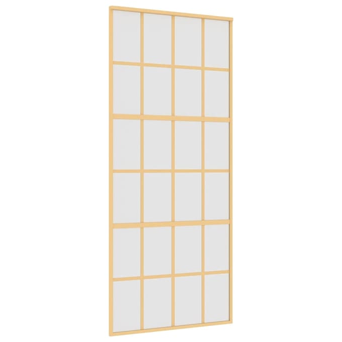 vidaXL - Schuifdeur - 90x205 - cm - mat - ESG-glas - en - aluminium - goudkleurig