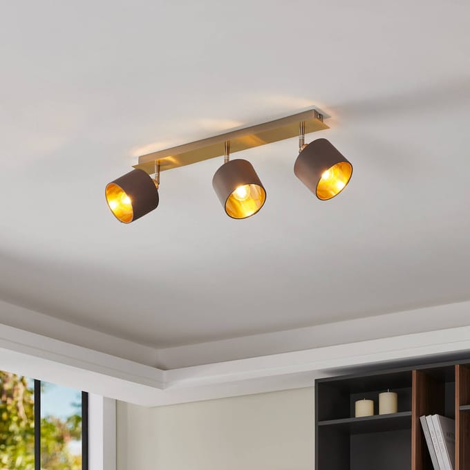 EGLO Plafondlamp Valbiano Cappuccino/Gold drie lampjes