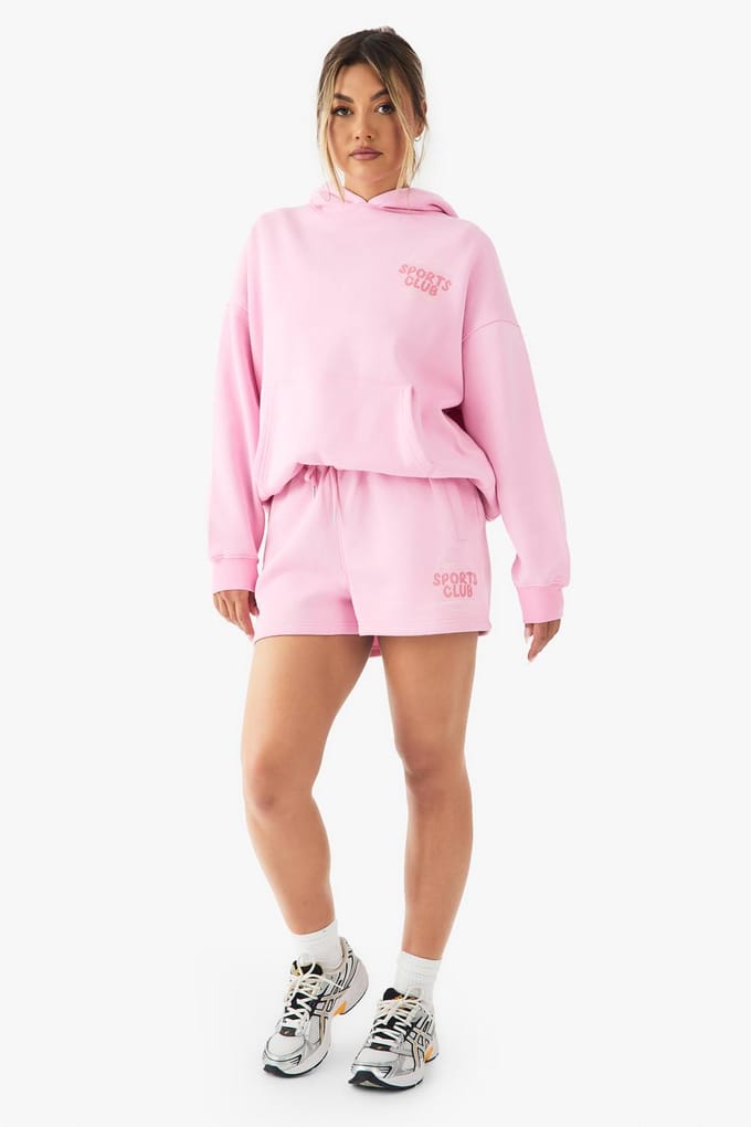 Dames Dsgn Studio Sports Club Bubble Print Sweat Short | Pink | Maat: Large