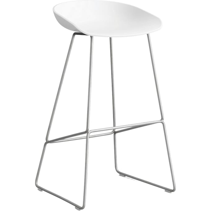 HAY About a Stool AAS 38 - white 2.0 - roestvrij staal - viltglijders - Zithoogte 75 cm
