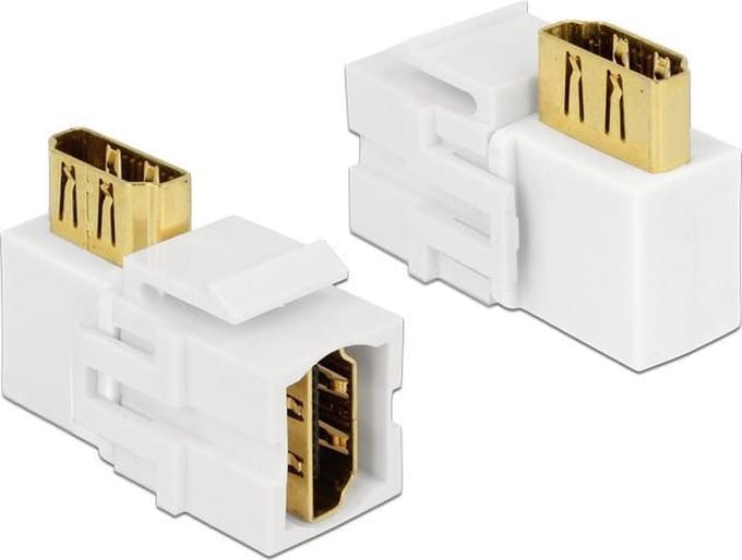 Keystone module HDMI (v) - HDMI (v) haaks - versie 2.0 (4K 60Hz) / wit
