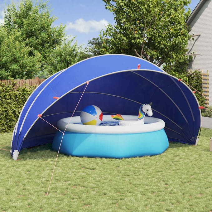 vidaXL - Zwembadkoepel - 500 - x - 500 - x - 236 - cm - 185T - polyester - met - PU-coating