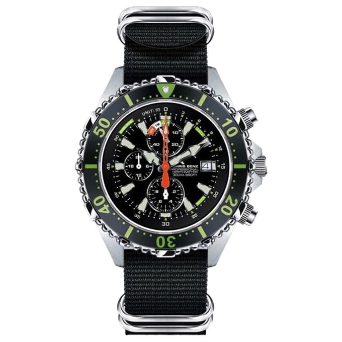 Chris Benz - CB-C300X-G-NBS - Duikershorloge - Unisex - Quartz