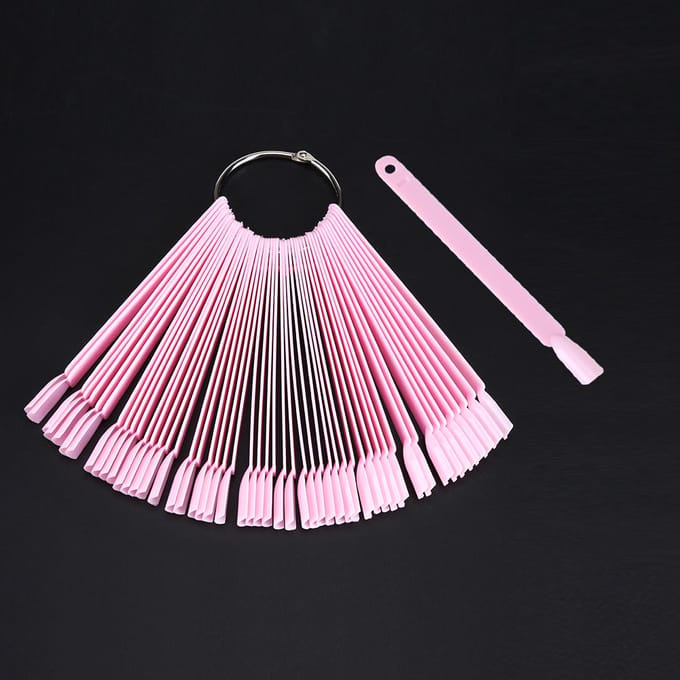 50 stuks zakventilator kunstnageltips stick palet swatch manicure nagellak gel display oefentool pink