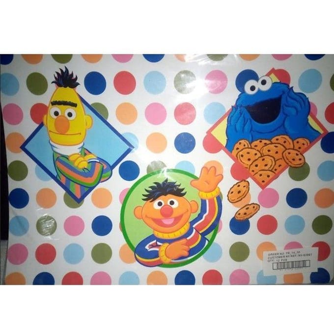Sesamstraat placemat 42 x 29 cm van PVC - Meerkleurig schoon