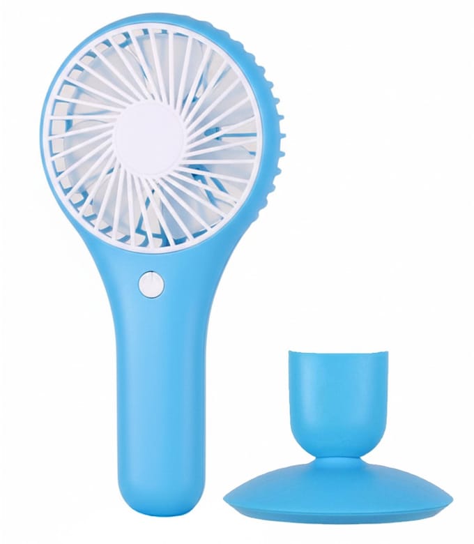 Urban Living Draagbare USB ventilator - met standaard - blauw - 20 x 10 cm