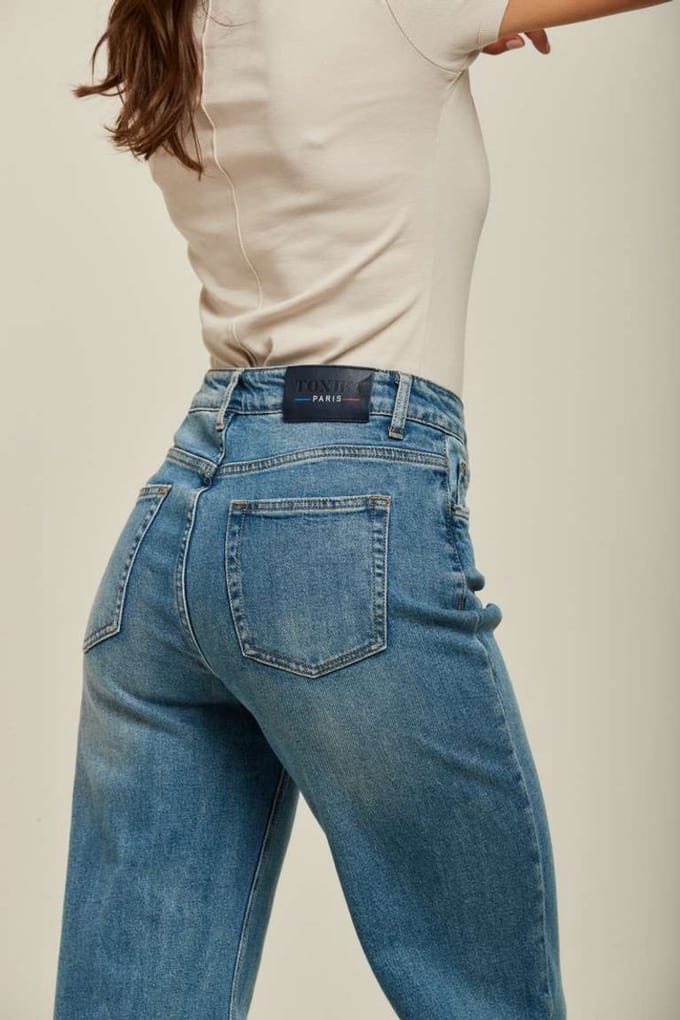 Broek Toxik3 hoge taille jeans large basic