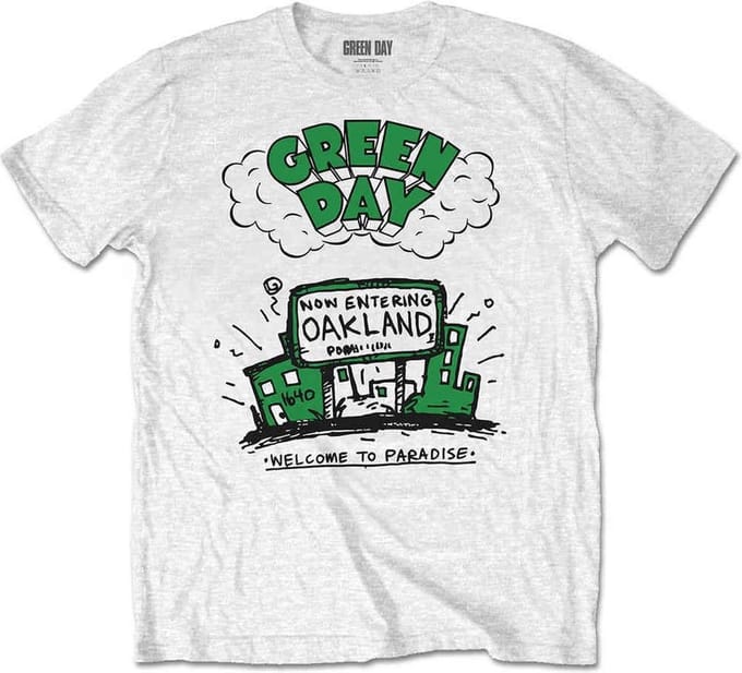 Green Day - Welcome To Paradise Heren Tshirt - L - Wit