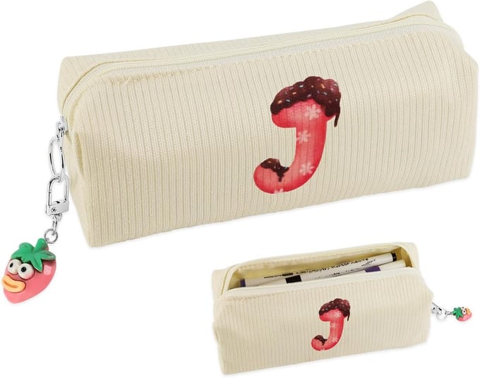 Schattig Pennen Etui van Corduroy met Koord en Ritssluiting - Multifunctioneel Gebruik
