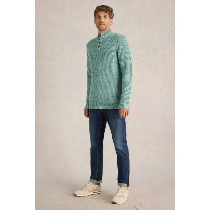 White Stuff Rye Twisted Button Neck Green Multi Größe: XL | Pullover Outlet | Herren | Grün