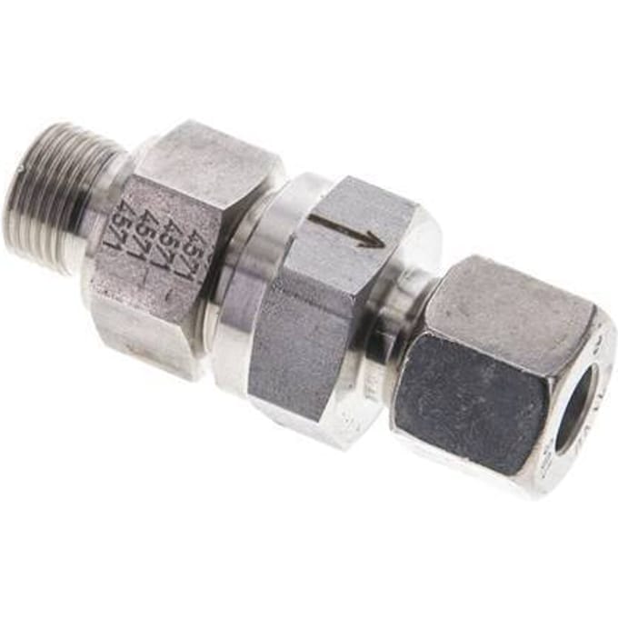 10S (M18x1.5) & G3/8'' Regeling-Uit RVS Terugslagklep Snijring Buitendraad 1-400 bar ISO 8434-1