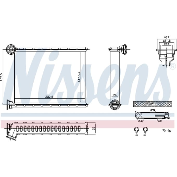 Warmtewisselaar, interieur verwarming NISSENS 707199