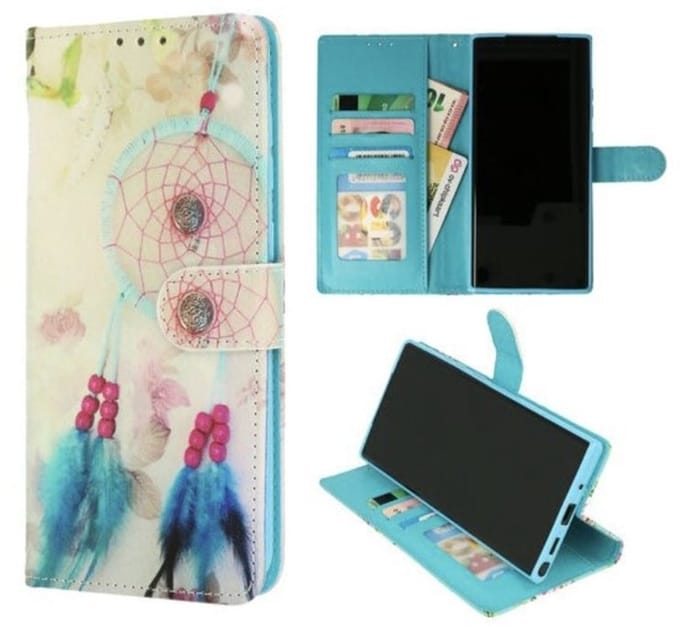 Cityhoesje Bookcase iPhone 14 Pro – Print Dromenvanger Blauw