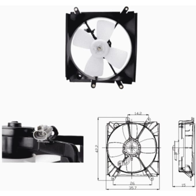 Koelventilatorwiel, motorkoeling NRF 47693