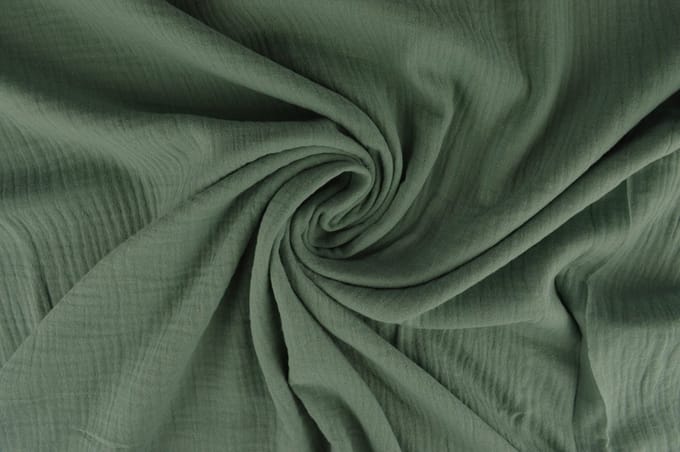 10 meter double gauze - Oud groen - 100% katoen