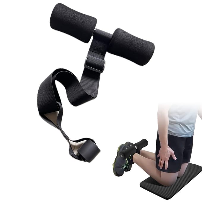 1 stuks Hamstring Curl Strap Nordic Thuis Workout voor Gear Hamstring Curls Spaanse Squats Buikspieroefening Nordic Curl Sit Up Machine Gym black