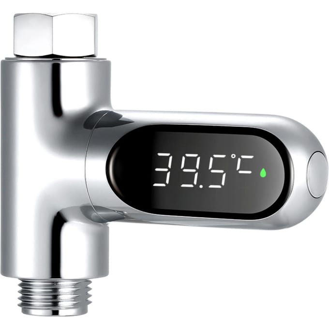 Digitale Douchethermometer celsius Fahrenheit Badtemperatuurmonitor Waterthermometer 585 celsius Meten 360 graden zilver