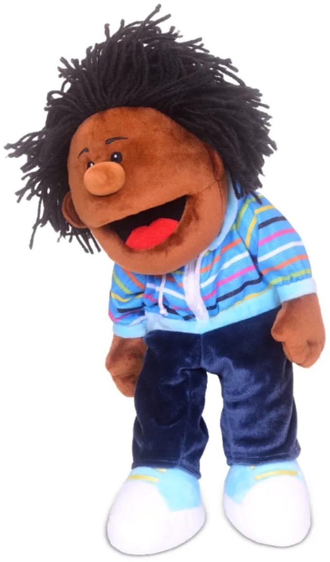 Fiesta Crafts handpop jongen met bewegende mond - poppenspel educatief.