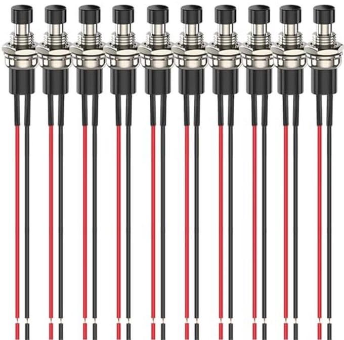 Mini Momentary Drukknop 10st 7mm voor Modelspoor - AAN/UIT Schakelaar