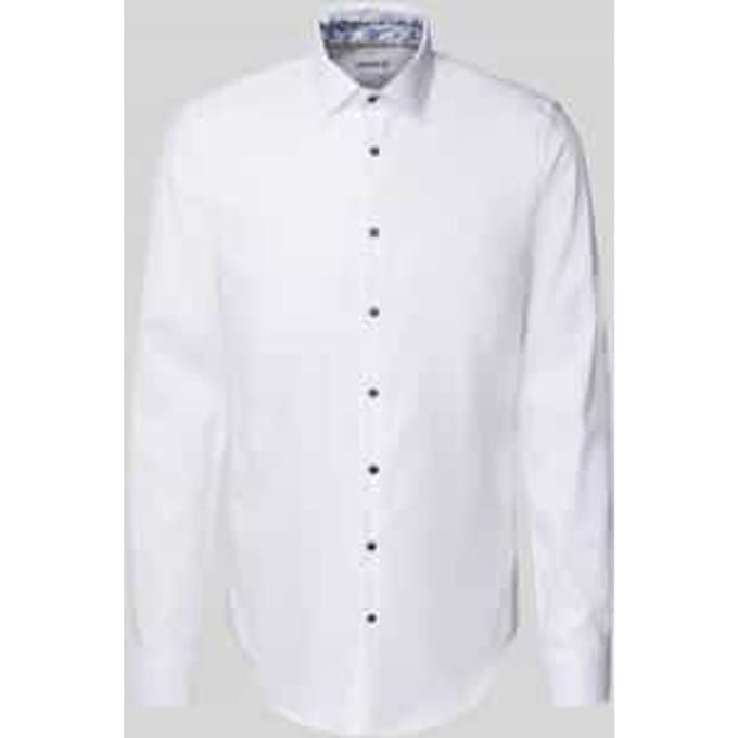 Slim fit zakelijk overhemd met extra lange mouwen