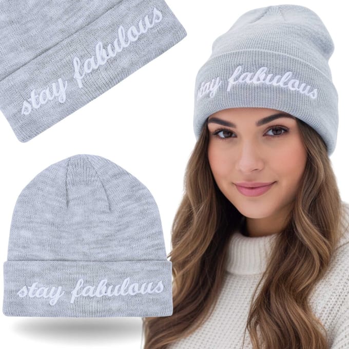 Grijze muts - Stay fabulous / S-M