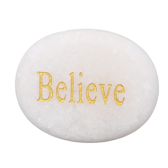 Gegraveerde Inspirerende Steen Marmer Glad Gepolijst Comfortabele Motiverende Steen voor Decoratie white