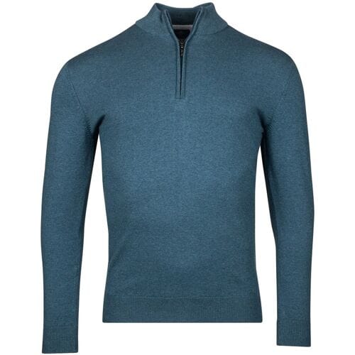 Baileys Trui Luxury Pima Cotton Half Zip Collar Single Knit Steel Blue / male