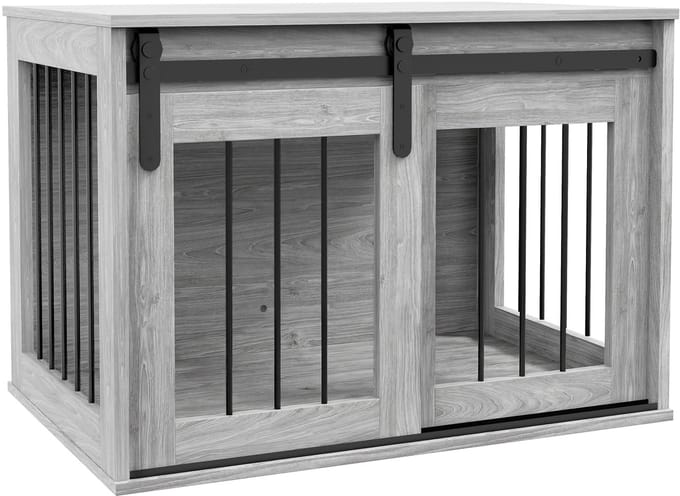 PawHut Hondenbench - Spaanplaat - 80x54x57cm - Grijs