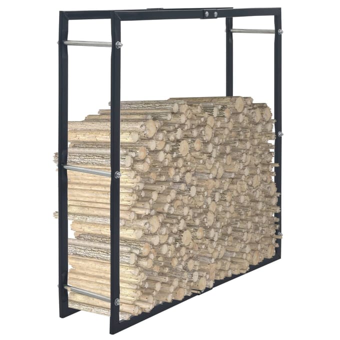 vidaXL - Haardhoutrek - 100x25x100 - cm - staal - zwart