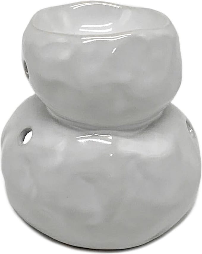 HomeBound by KY | Aardewerk brander Stone wit | 9,8x9,1x10,5cm | brander aardewerk wit stone